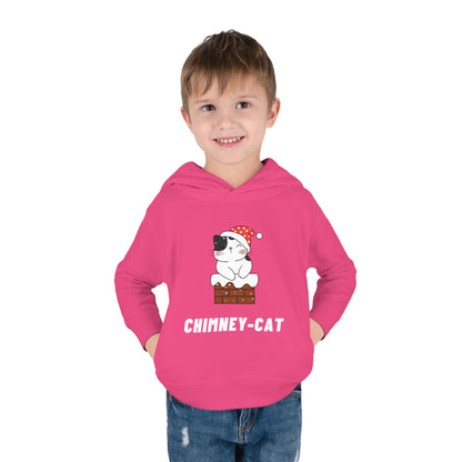 Festive Threads | Christmas Chimney Cat Toddler Pullover Fleece Hoodie