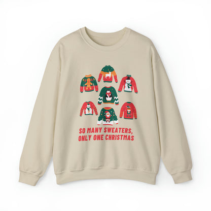 Festive Threads | Christmas So Many Sweaters Unisex Heavy Blend™ Crewneck Sweatshirt