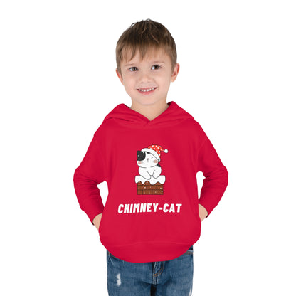 Festive Threads | Christmas Chimney Cat Toddler Pullover Fleece Hoodie