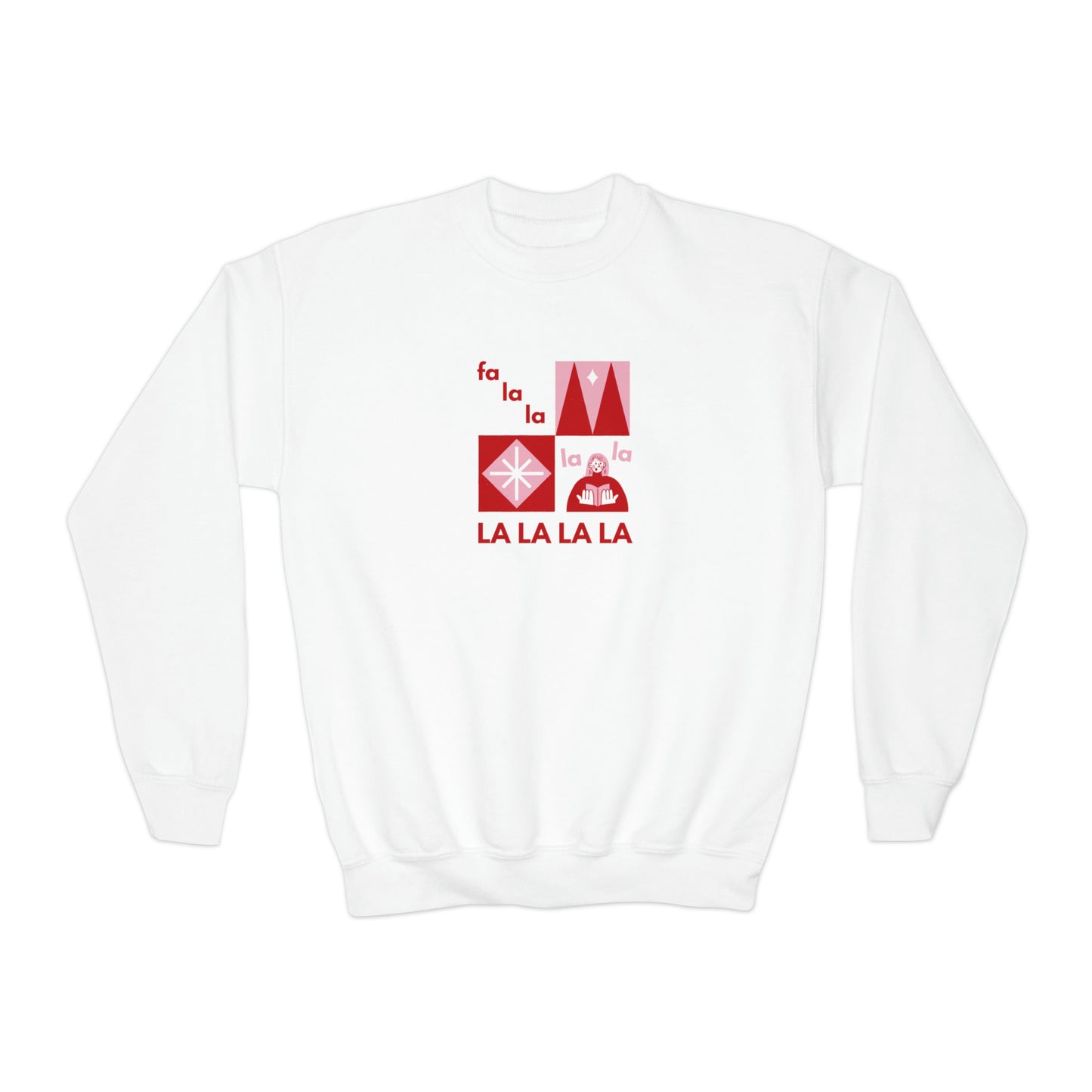 Festive Threads | Christmas Fa La La Youth Crewneck Sweatshirt