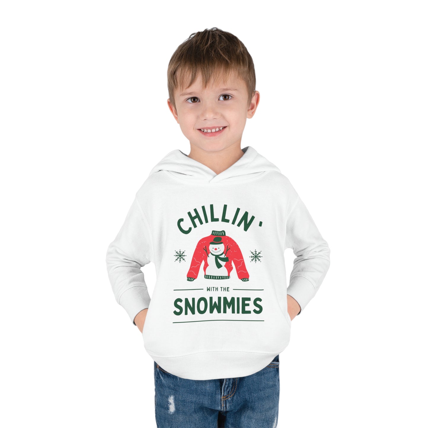 Festive Threads | Christmas Chillin With The Snowmies Toddler Pullover Fleece Hoodie