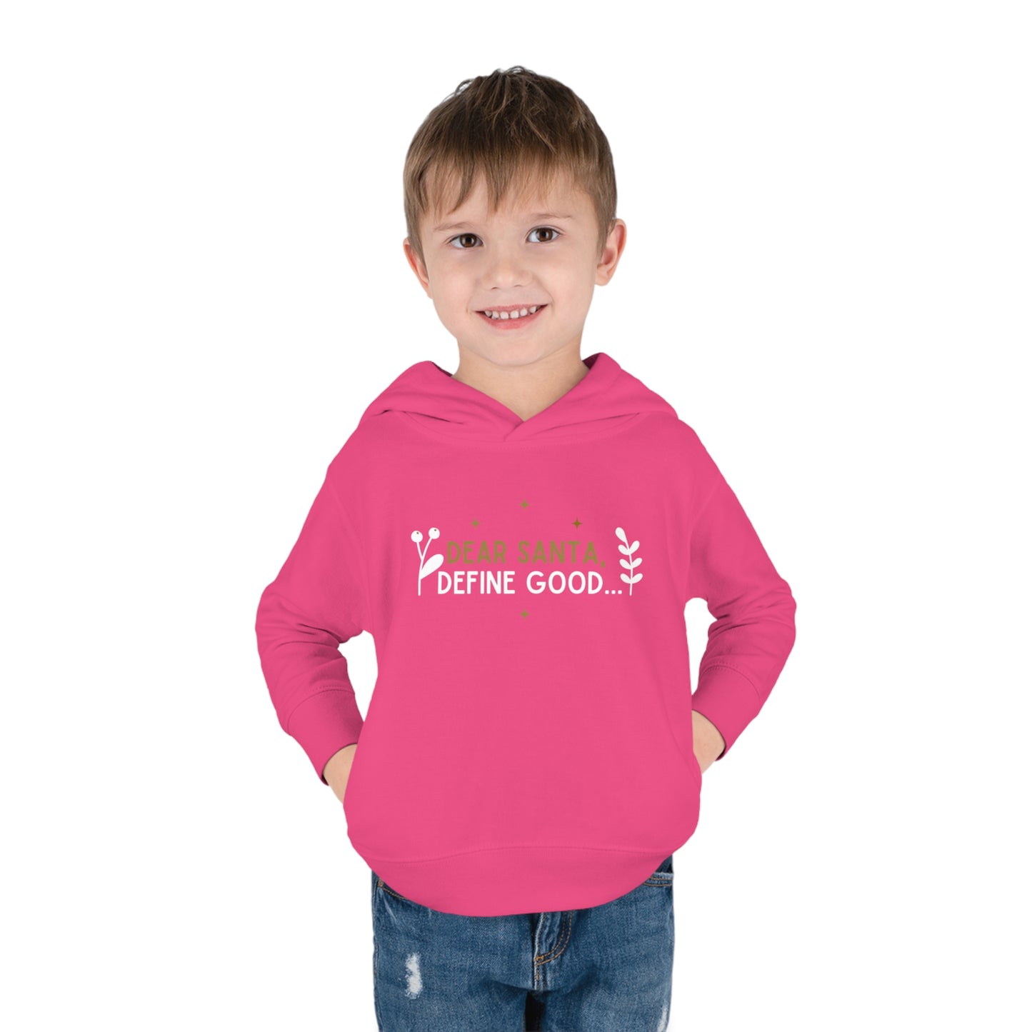 Festive Threads | Christmas Dear Santa Toddler Pullover Fleece Hoodie