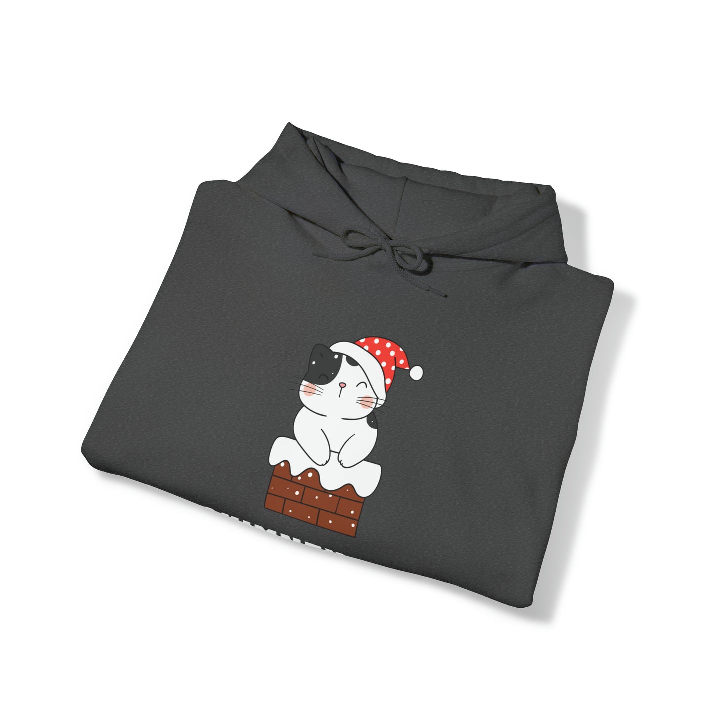 Festive Threads | Christmas Chimney Cat Unisex Heavy Blend™ Hooded Sweatshirt