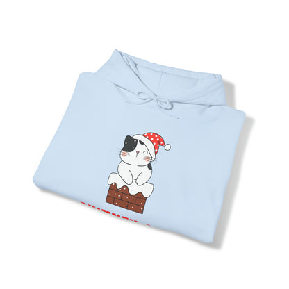 Festive Threads | Christmas Chimney Cat Unisex Heavy Blend™ Hooded Sweatshirt