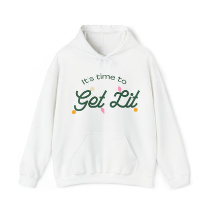 Festive Threads | Christmas Its Time To Get Lit Unisex Heavy Blend™ Hooded Sweatshirt