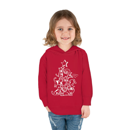 Festive Threads | Christmas Cat Tree Toddler Pullover Fleece Hoodie