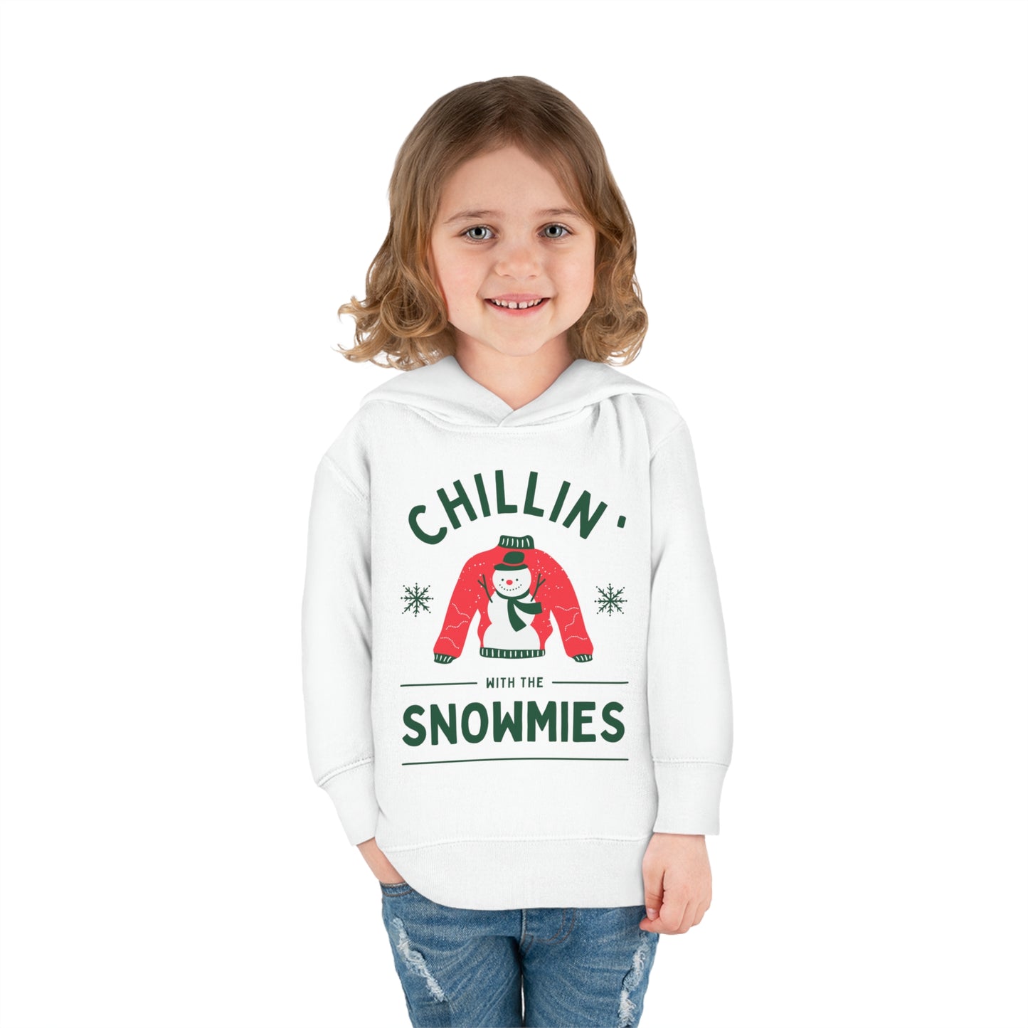 Festive Threads | Christmas Chillin With The Snowmies Toddler Pullover Fleece Hoodie