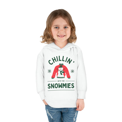 Festive Threads | Christmas Chillin With The Snowmies Toddler Pullover Fleece Hoodie