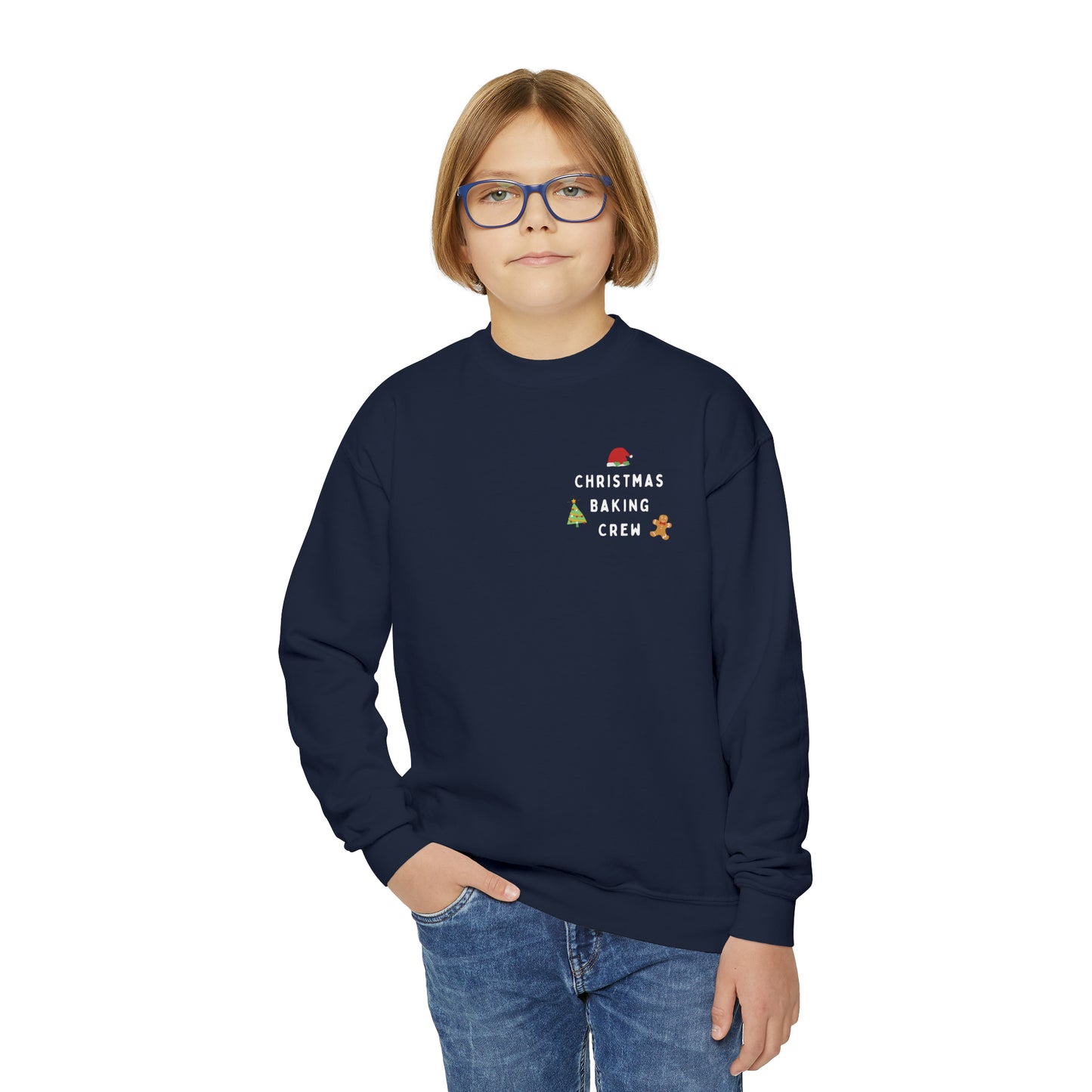 Festive Threads | Christmas Baking Crew Youth Crewneck Sweatshirt