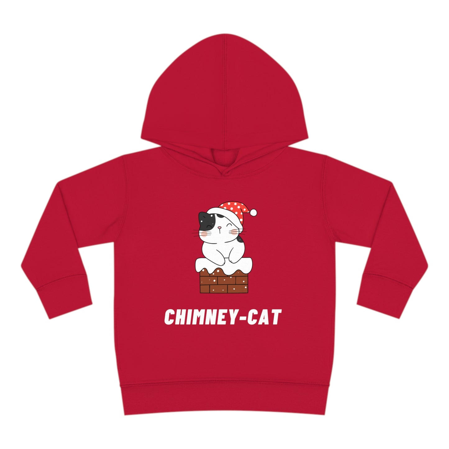 Festive Threads | Christmas Chimney Cat Toddler Pullover Fleece Hoodie