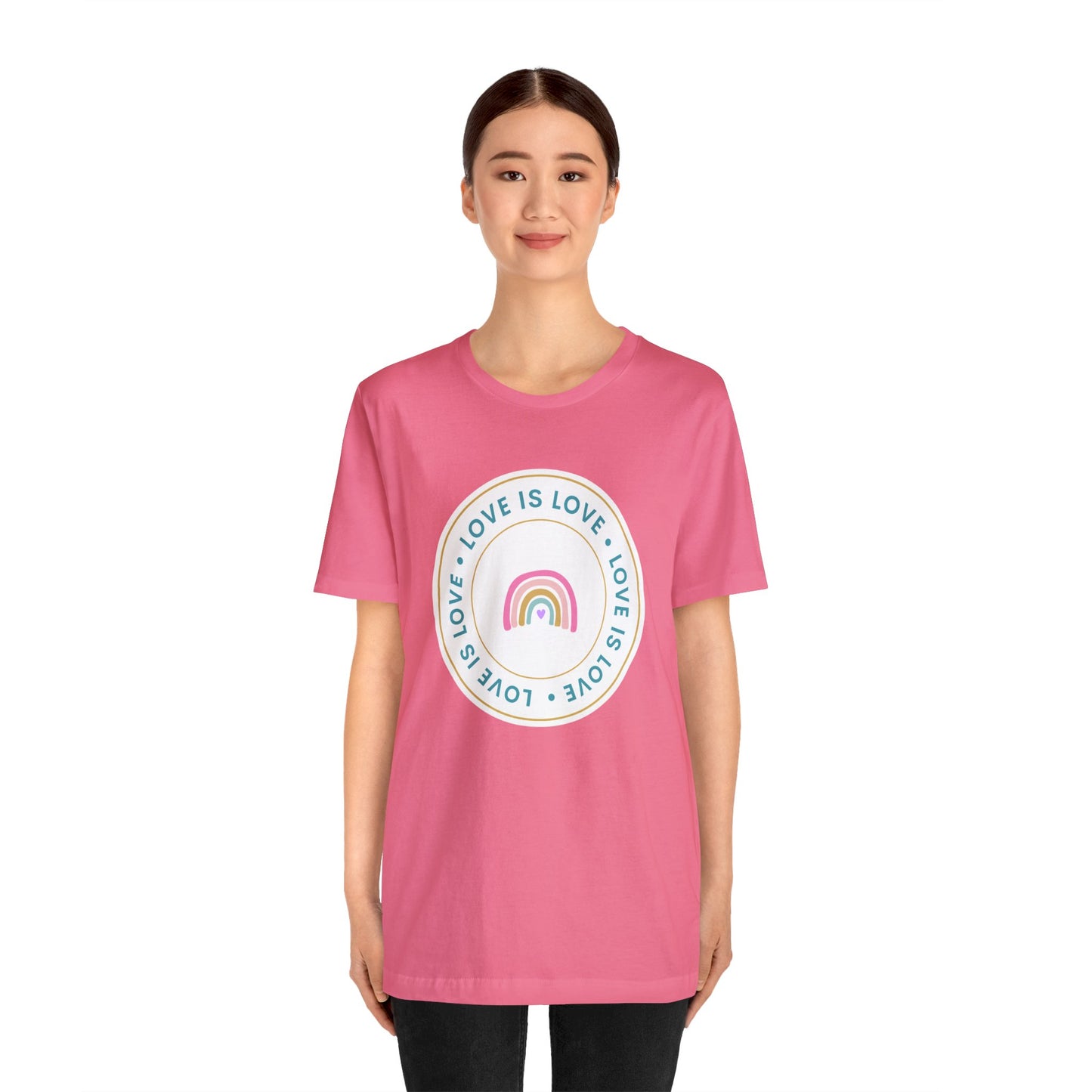 Festive Threads | Valentine's Love Is Love Unisex Jersey Short Sleeve Tee