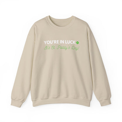 Festive Threads | St. Patrick's Day | You're In Luck Unisex Heavy Blend™ Crewneck Sweatshirt