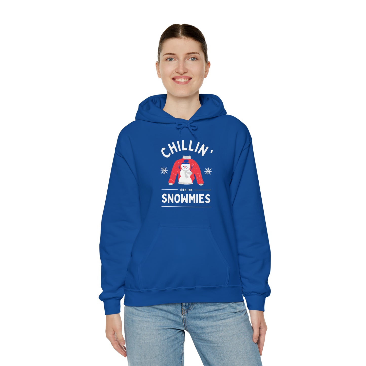 Festive Threads | Christmas Chillin With The Snowmies Unisex Heavy Blend™ Hooded Sweatshirt