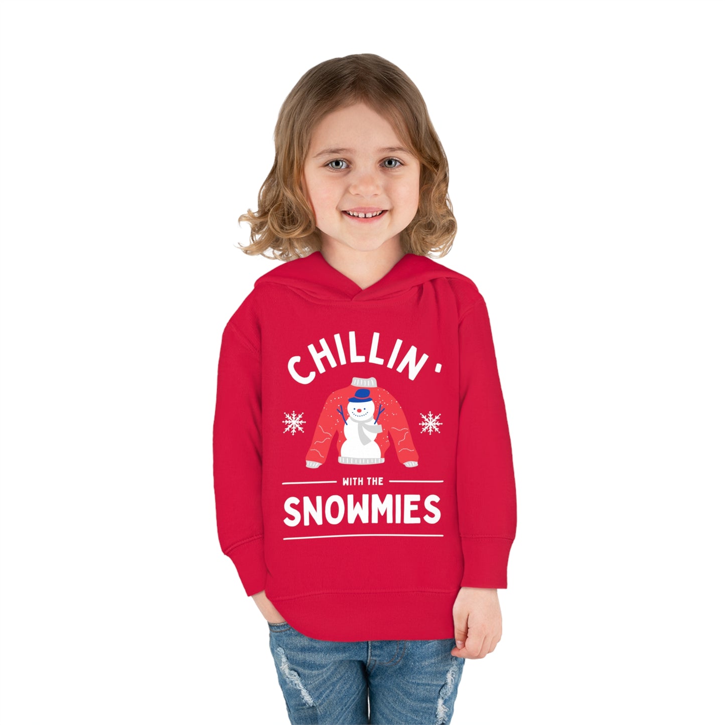 Festive Threads | Christmas Chillin With The Snowmies Toddler Pullover Fleece Hoodie