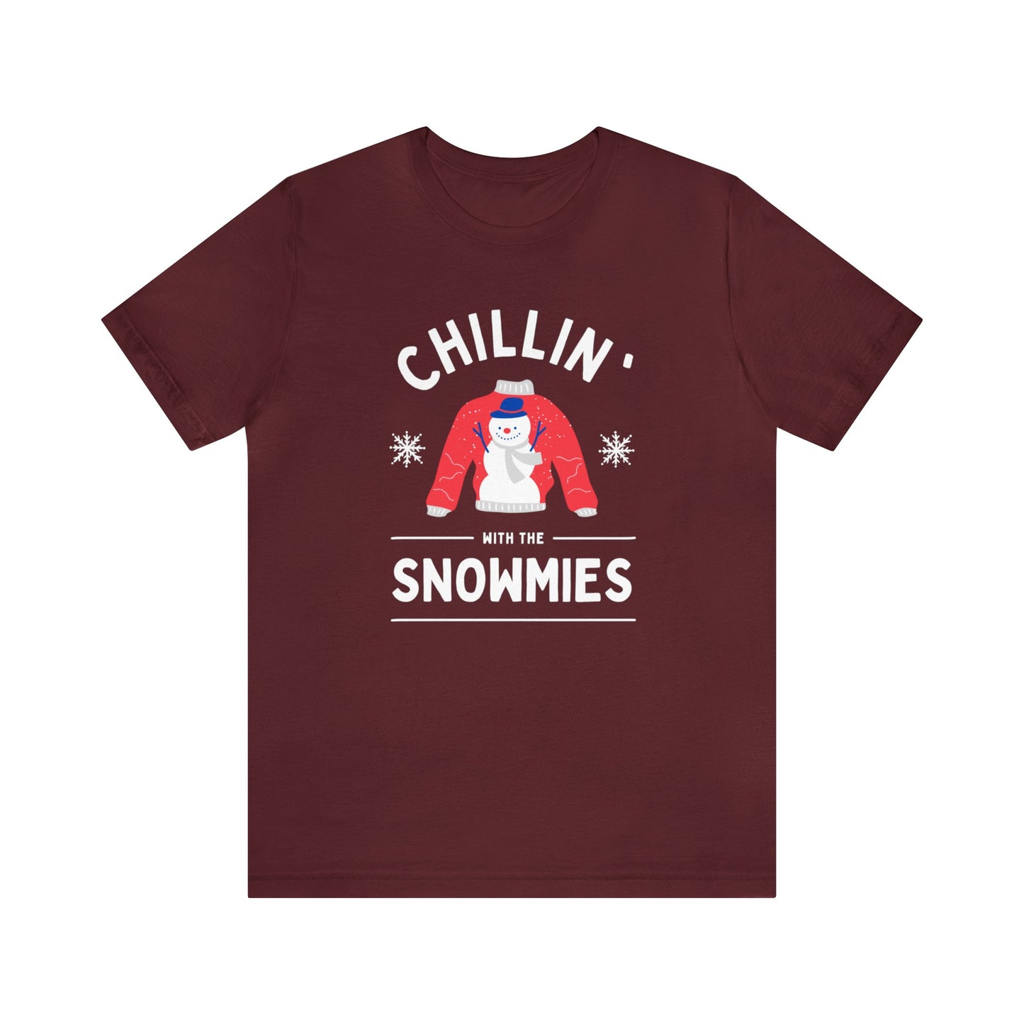 Festive Threads | Christmas Chillin With The Snowmies Unisex Jersey Short Sleeve Tee