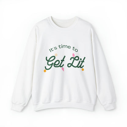 Festive Threads | Christmas Its Time To Get Lit Unisex Heavy Blend™ Crewneck Sweatshirt