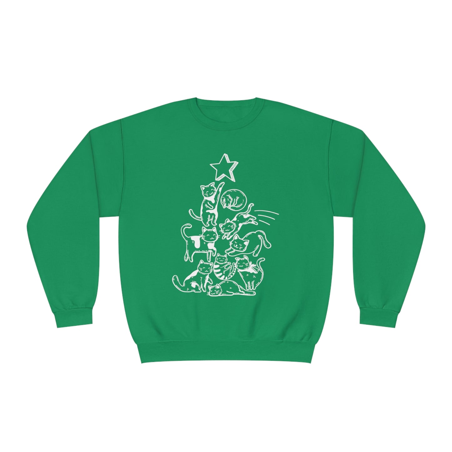 Festive Threads | Christmas Cat Tree Unisex NuBlend® Crewneck Sweatshirt