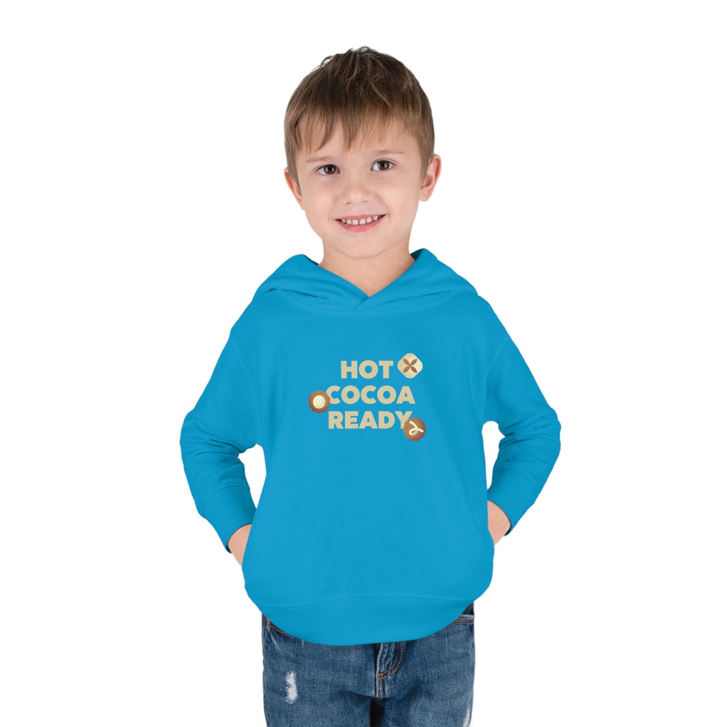 Festive Threads | Christmas Hot Cocoa Ready Toddler Pullover Fleece Hoodie