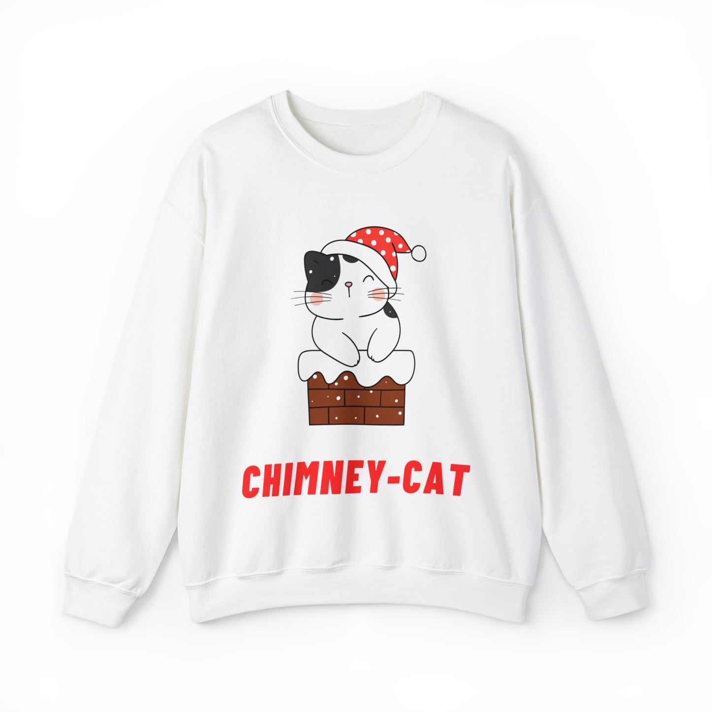 Festive Threads | Christmas Chimney Cat Unisex Heavy Blend™ Crewneck Sweatshirt