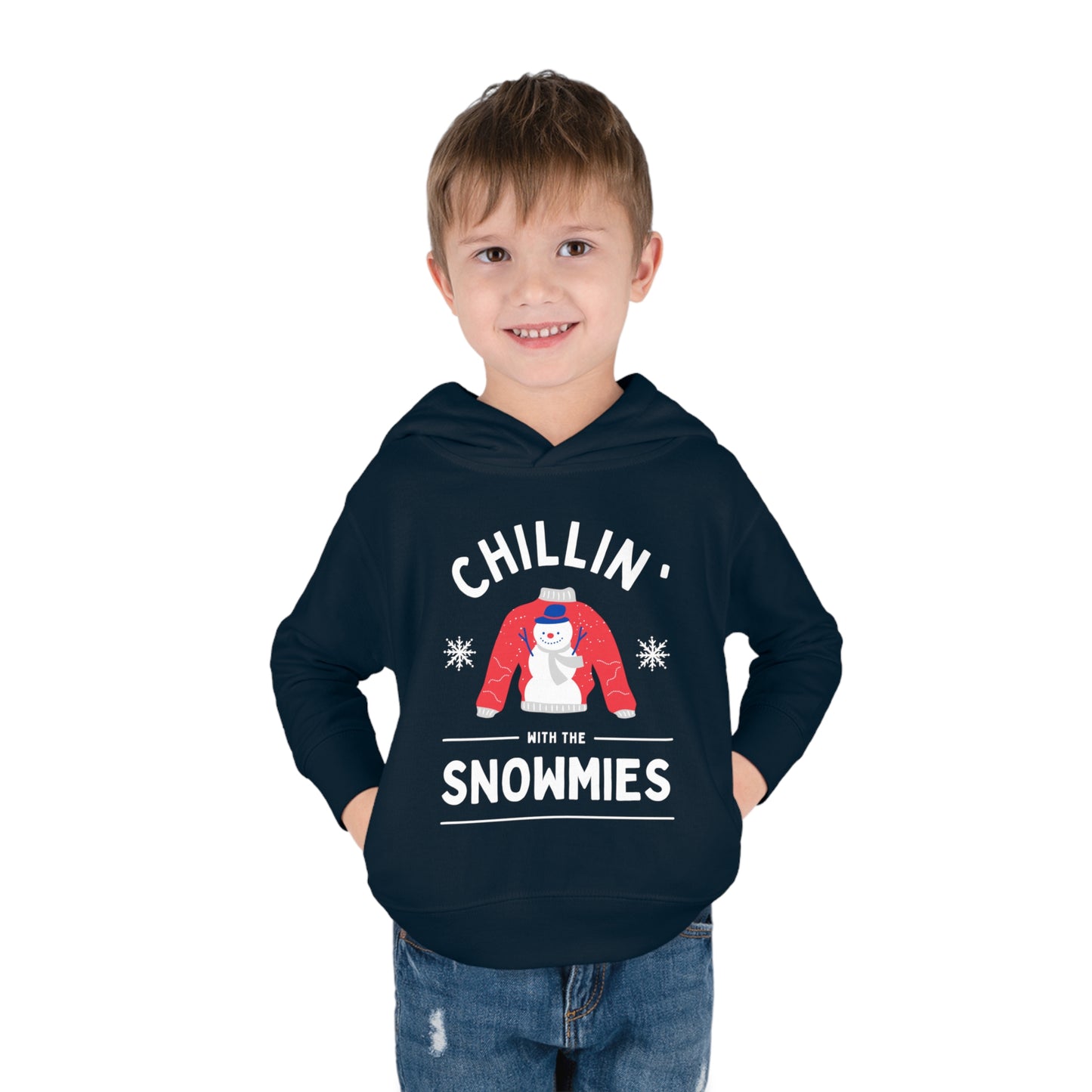 Festive Threads | Christmas Chillin With The Snowmies Toddler Pullover Fleece Hoodie