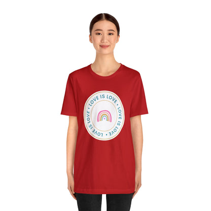 Festive Threads | Valentine's Love Is Love Unisex Jersey Short Sleeve Tee