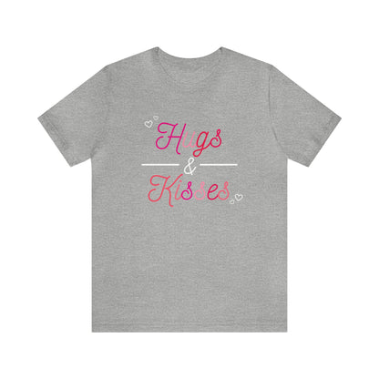 Festive Threads | Valentine's Hugs & Kisses Unisex Jersey Short Sleeve Tee