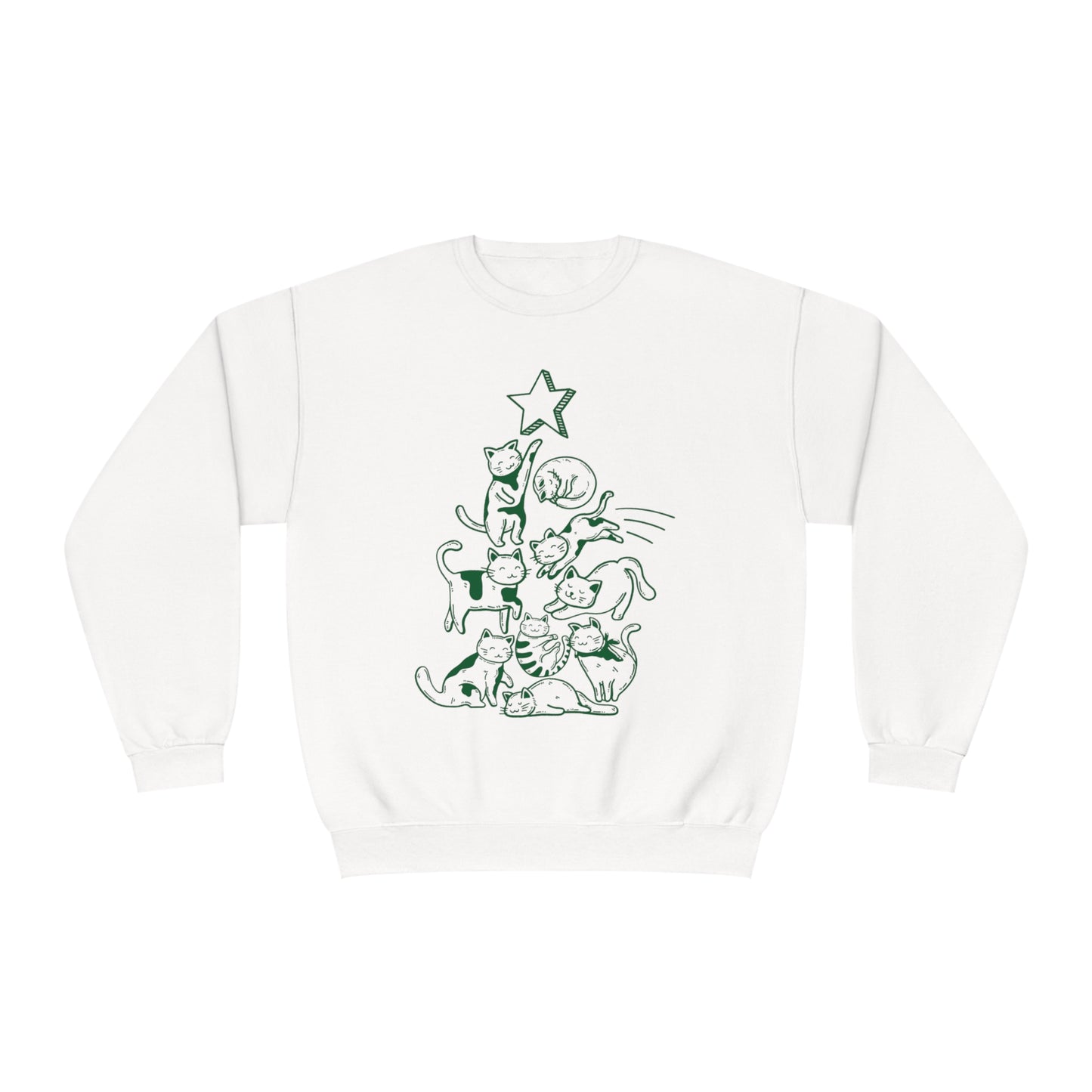 Festive Threads | Christmas Cat Tree Unisex NuBlend® Crewneck Sweatshirt