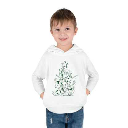 Festive Threads | Christmas Cat Tree Toddler Pullover Fleece Hoodie