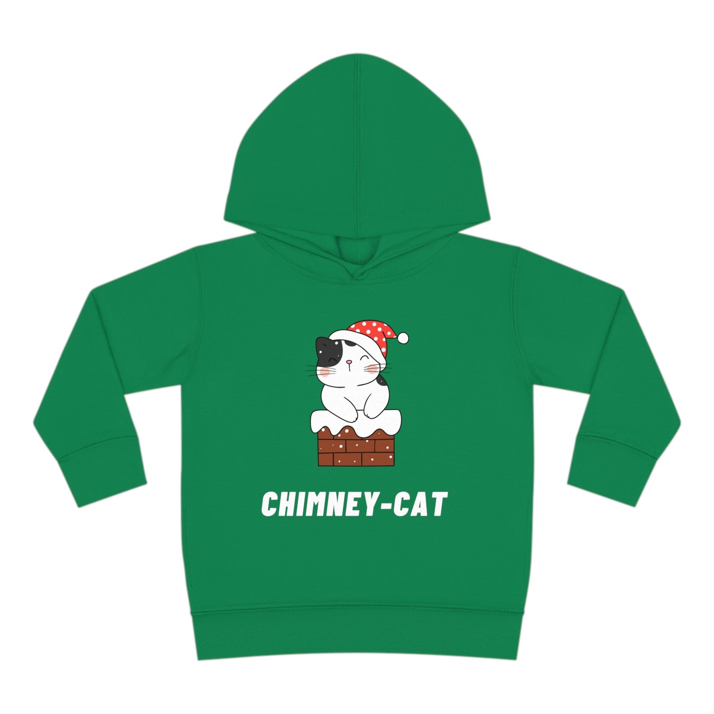 Festive Threads | Christmas Chimney Cat Toddler Pullover Fleece Hoodie