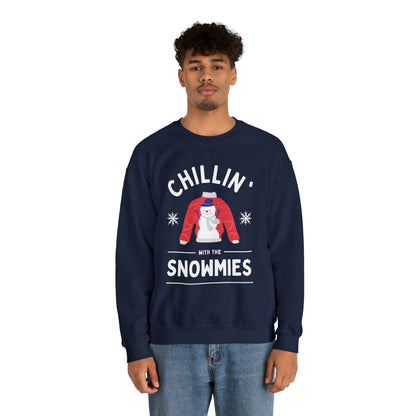 Festive Threads | Christmas Chillin With The Snowmies Unisex Heavy Blend™ Crewneck Sweatshirt