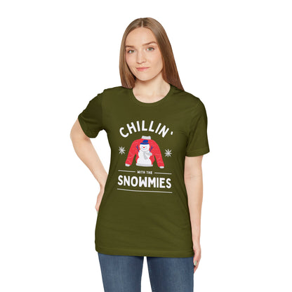 Festive Threads | Christmas Chillin With The Snowmies Unisex Jersey Short Sleeve Tee