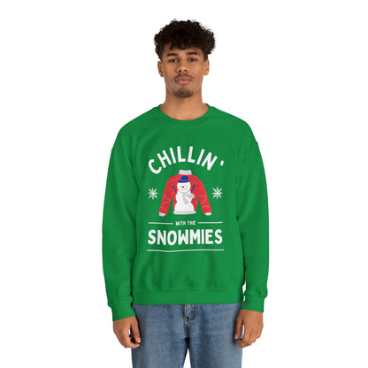 Festive Threads | Christmas Chillin With The Snowmies Unisex Heavy Blend™ Crewneck Sweatshirt