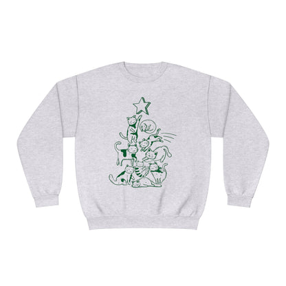 Festive Threads | Christmas Cat Tree Unisex NuBlend® Crewneck Sweatshirt