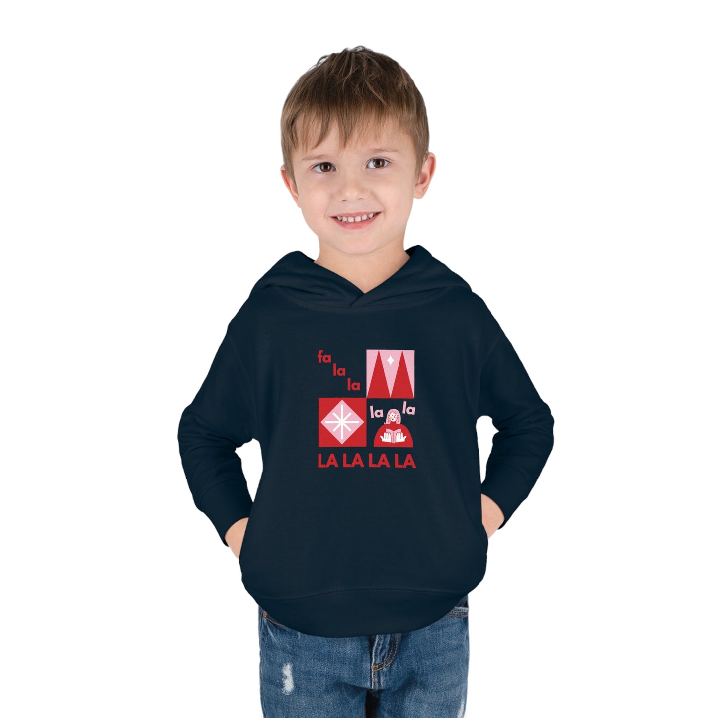 Festive Threads | Christmas Fa La La Toddler Pullover Fleece Hoodie