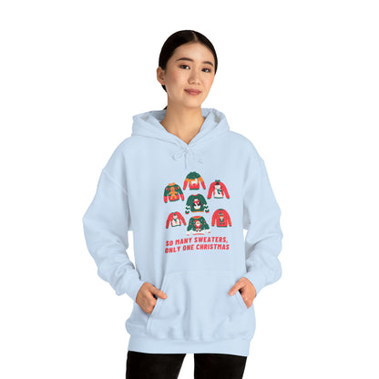 Festive Threads | Christmas So Many Sweaters Unisex Heavy Blend™ Hooded Sweatshirt