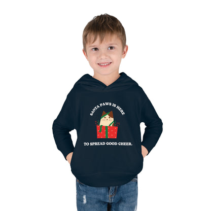 Festive Threads | Christmas Santa Paws Toddler Pullover Fleece Hoodie