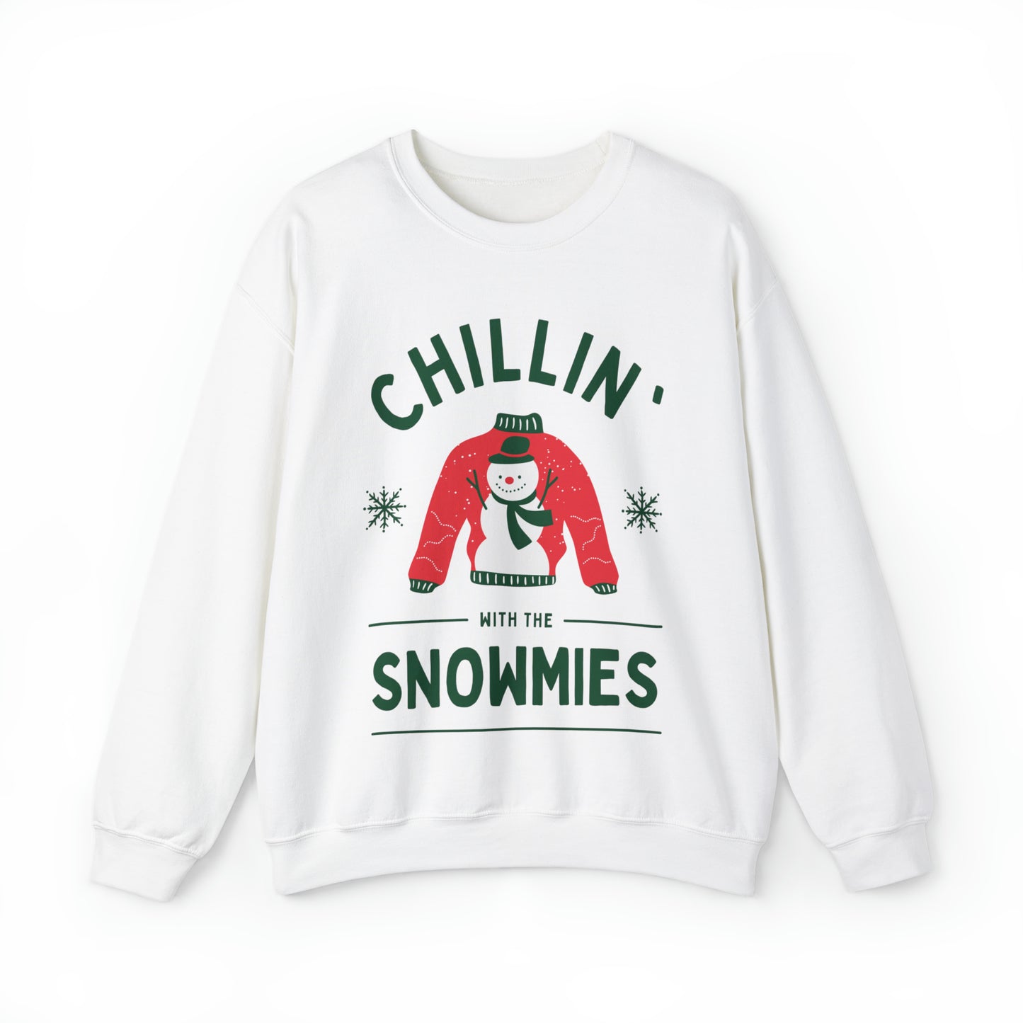 Festive Threads | Christmas Chillin With The Snowmies Unisex Heavy Blend™ Crewneck Sweatshirt