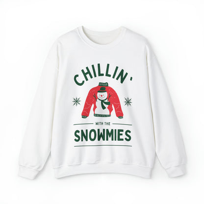 Festive Threads | Christmas Chillin With The Snowmies Unisex Heavy Blend™ Crewneck Sweatshirt