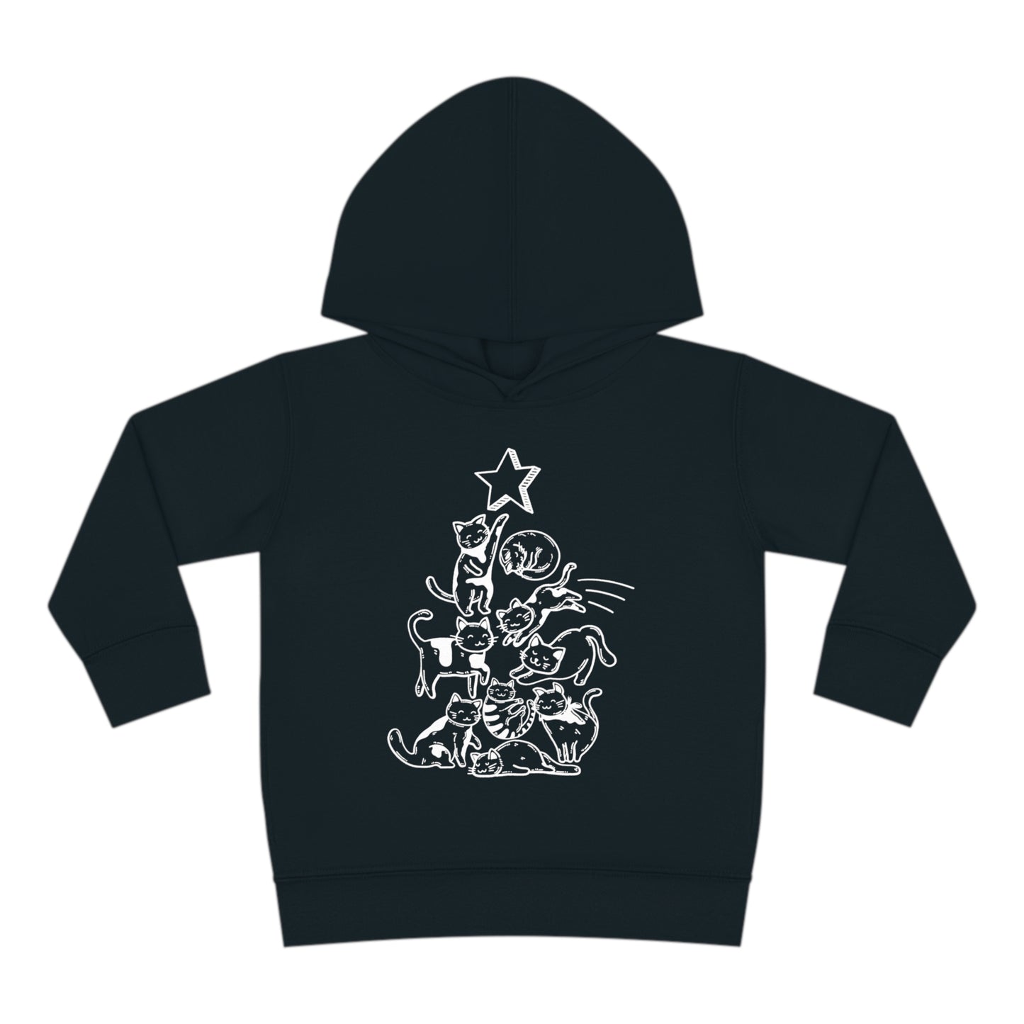 Festive Threads | Christmas Cat Tree Toddler Pullover Fleece Hoodie