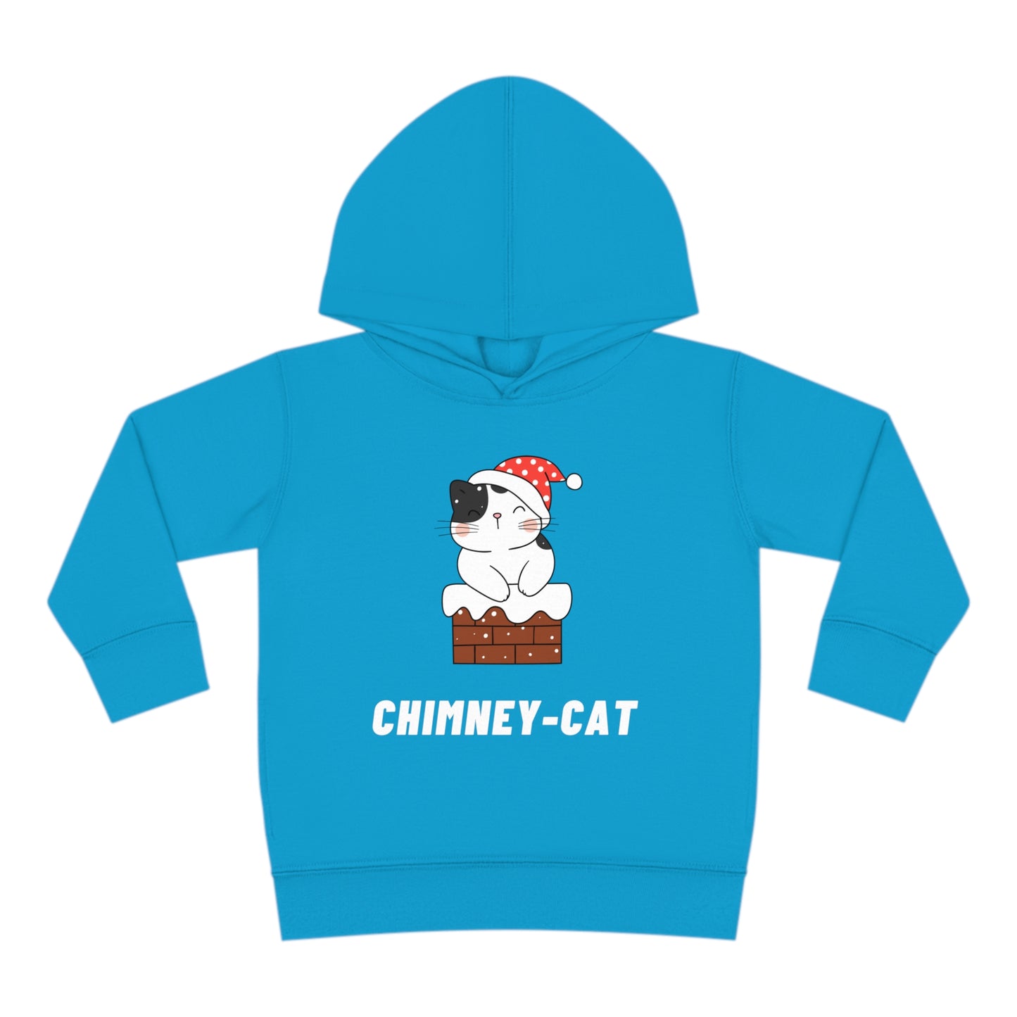 Festive Threads | Christmas Chimney Cat Toddler Pullover Fleece Hoodie