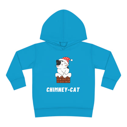 Festive Threads | Christmas Chimney Cat Toddler Pullover Fleece Hoodie