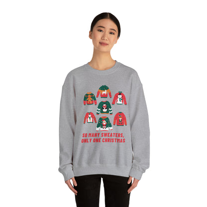 Festive Threads | Christmas So Many Sweaters Unisex Heavy Blend™ Crewneck Sweatshirt