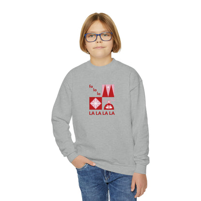 Festive Threads | Christmas Fa La La Youth Crewneck Sweatshirt