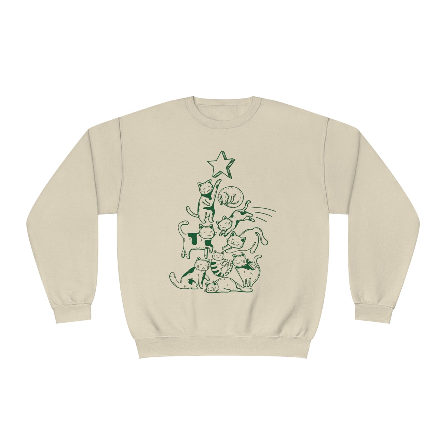 Festive Threads | Christmas Cat Tree Unisex NuBlend® Crewneck Sweatshirt