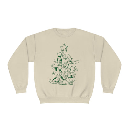 Festive Threads | Christmas Cat Tree Unisex NuBlend® Crewneck Sweatshirt