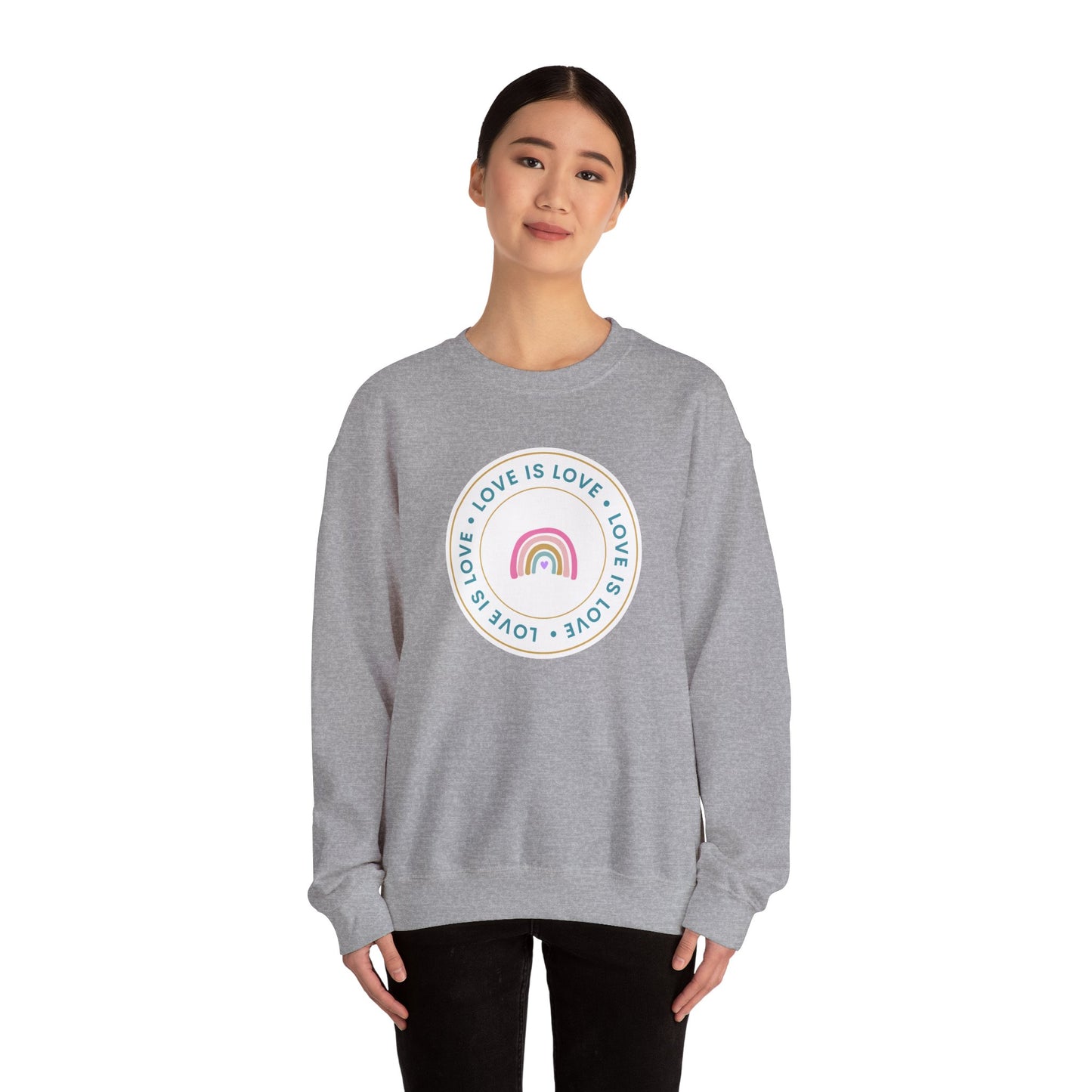 Festive Threads | Valentine's Love Is Love Unisex Heavy Blend™ Crewneck Sweatshirt