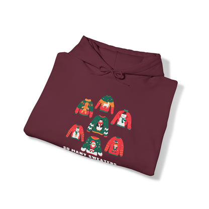 Festive Threads | Christmas So Many Sweaters Unisex Heavy Blend™ Hooded Sweatshirt