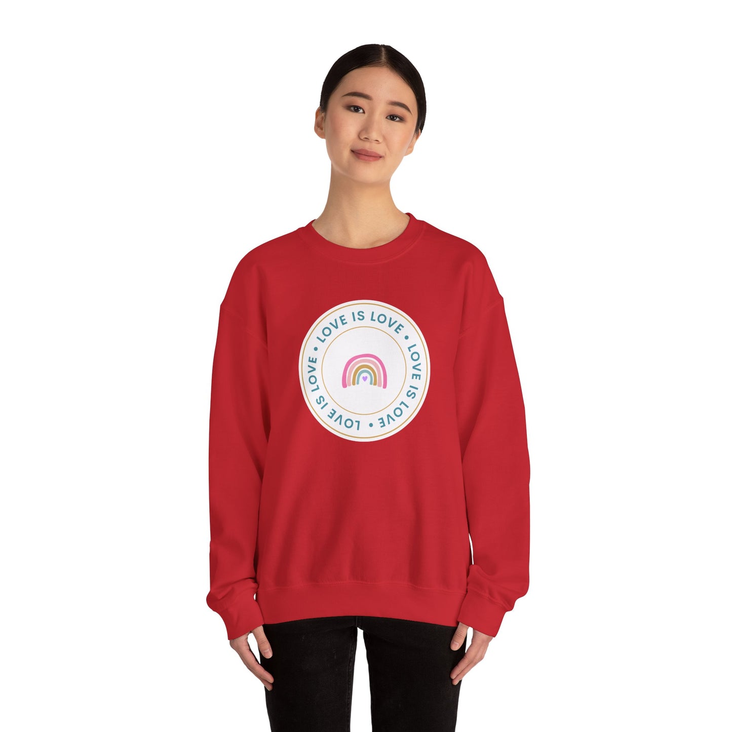 Festive Threads | Valentine's Love Is Love Unisex Heavy Blend™ Crewneck Sweatshirt