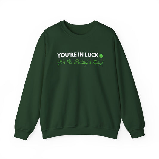 Festive Threads | St. Patrick's Day | You're In Luck Unisex Heavy Blend™ Crewneck Sweatshirt