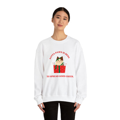 Festive Threads | Christmas Santa Paws Unisex Heavy Blend™ Crewneck Sweatshirt